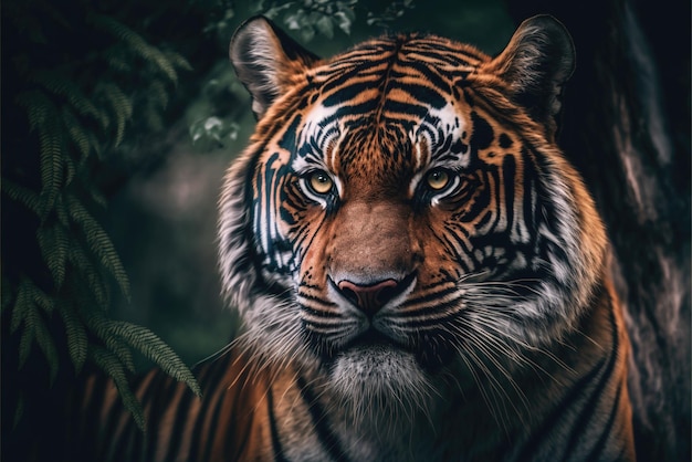 Majestic Tiger Staring Intently