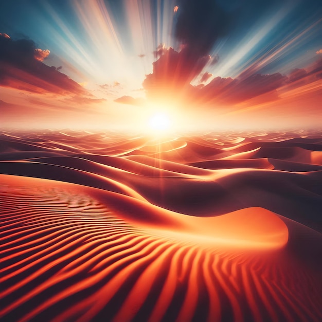 Majestic Timelapse Sunrise and Sunset Desert Landscape with Abundant Text Space Symbolizing Timel