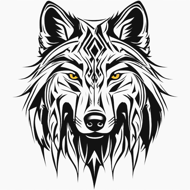 Majestic Tribal Wolf Tattoo