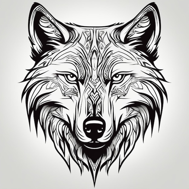 Majestic Tribal Wolf Tattoo