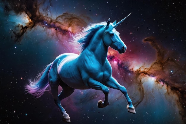 Majestic Unicorn in Cosmic Space