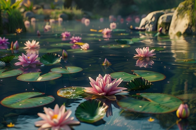 Majestic water lilies blooming in serene ponds oct