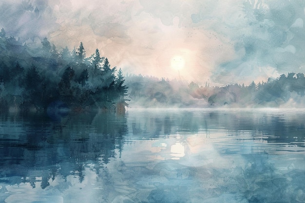 Majestic watercolor paintings of misty mornings oc