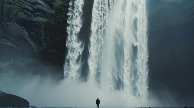 Photo majestic waterfall in iceland