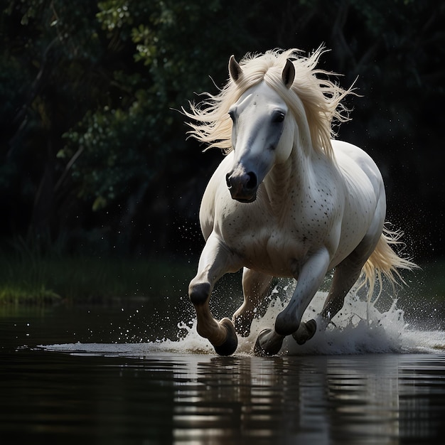 a majestic white horse