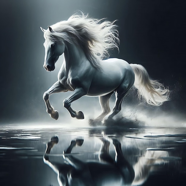 a majestic white horse