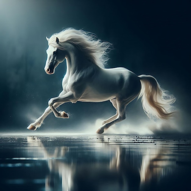 a majestic white horse