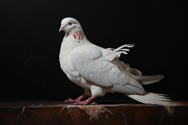 Photo majestic white pigeon poised in elegance