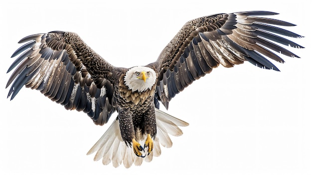 Majestic White Tailed Eagle Haliaeetus albicilla Isolated on White Background