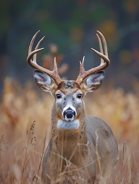 Majestic Whitetail Deer in Autumn Wilderness