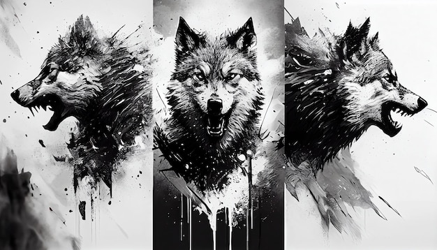 Majestic Wolf Pack in the Style of a Legendary Artist Perfect for Captivating Design Projects and Creative Inspirations Generative AI Illustration