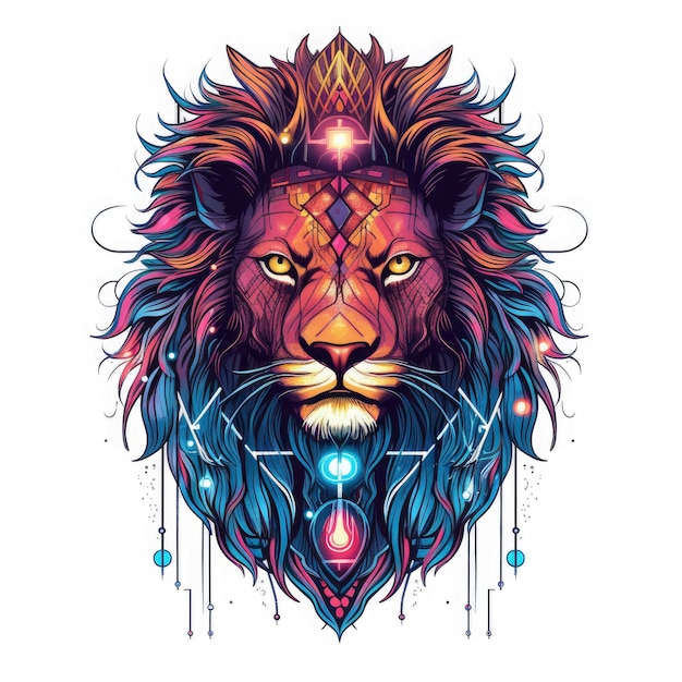 A majestic zodiac lion clipart with a illutration