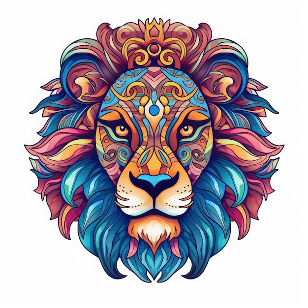 A majestic zodiac lion clipart with a illutration