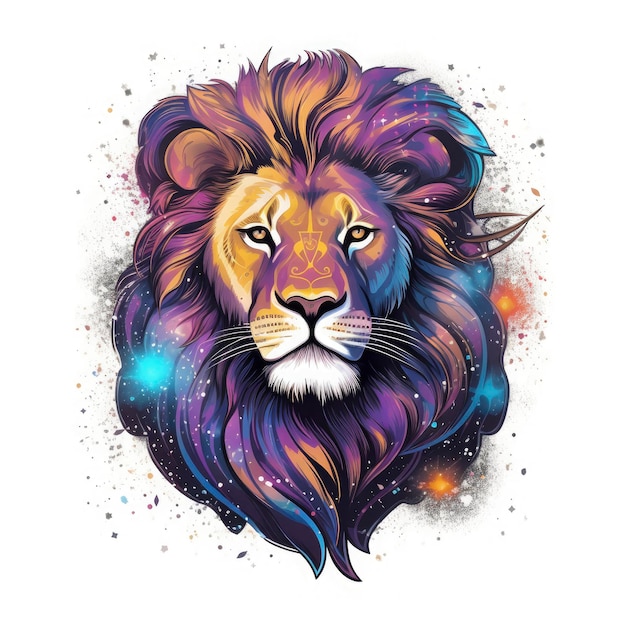 A majestic zodiac lion clipart with a illutration