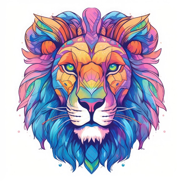 A majestic zodiac lion clipart with a illutration