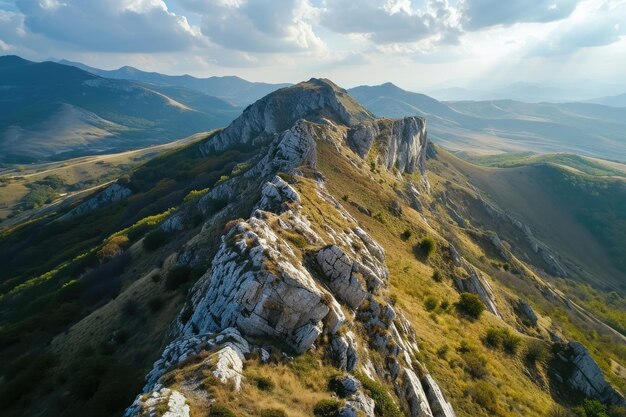 Photo the majesty of a mountain peak