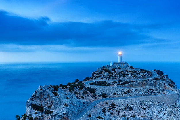 Majorca Mallorca Cap Formentor twilight Mediterranean Sea Balearic Islands Spain copyspace travel