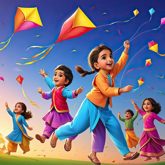 Makar Sankranti Illustration Background