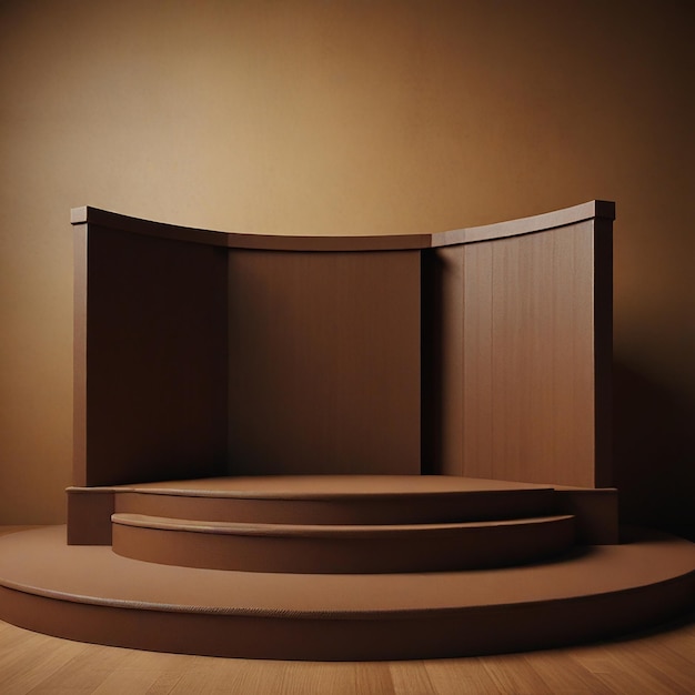 make a 3D background image of a brown podium