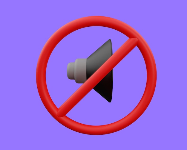 don't make noise icon. 3d rendering.