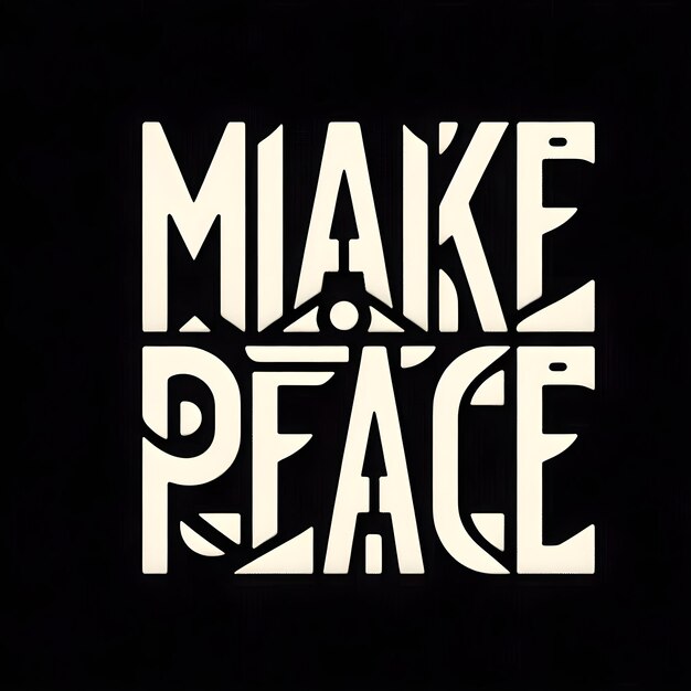 Photo make peace a typographic design