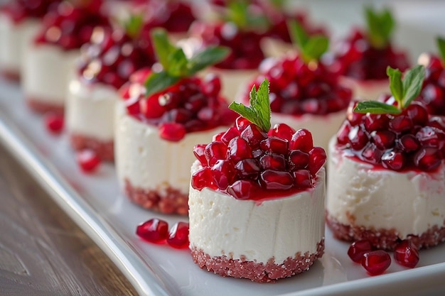 Make pomegranate cheesecake bites as a sweet treat generative ai