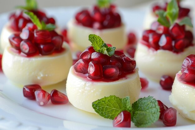 Make pomegranate cheesecake bites as a sweet treat generative ai