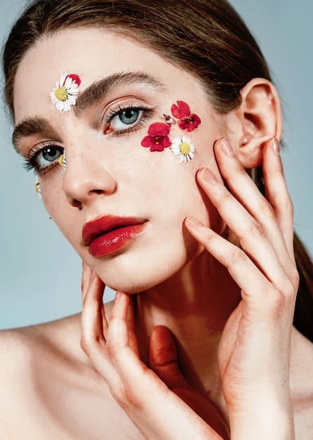 Make up with flowers soft aesthetic fashion look collection