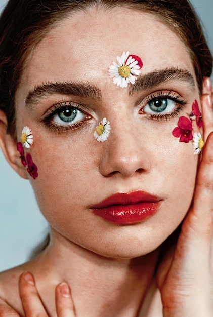 Make up with flowers soft aesthetic fashion look collection