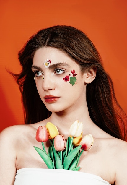 Make up with flowers soft aesthetic fashion look collection