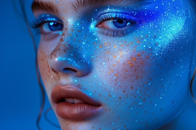 Photo makeup artist macrography beautiful bioluminescent