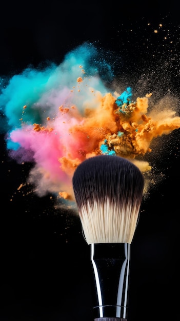 Makeup brush background Illustration AI GenerativexA