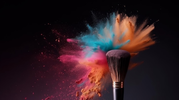 Makeup brush background Illustration AI GenerativexA