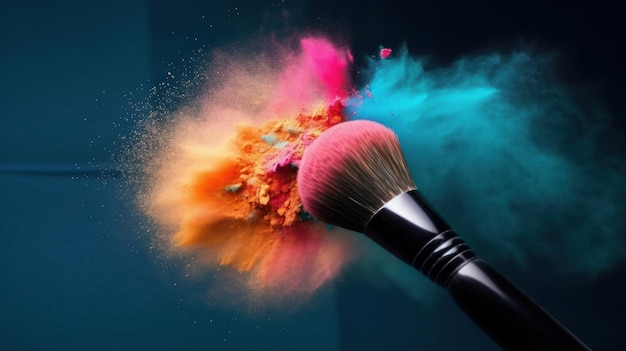 Makeup brush background Illustration AI GenerativexA