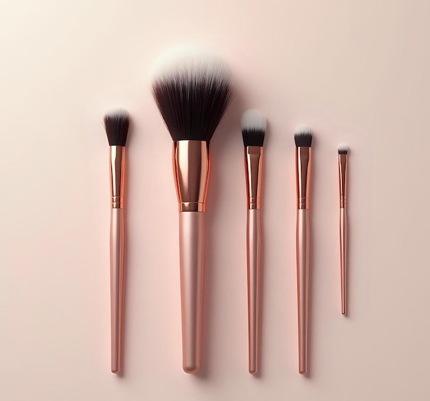 Photo makeup brush set against white background