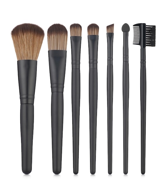 Makeup brush set isolated on white background