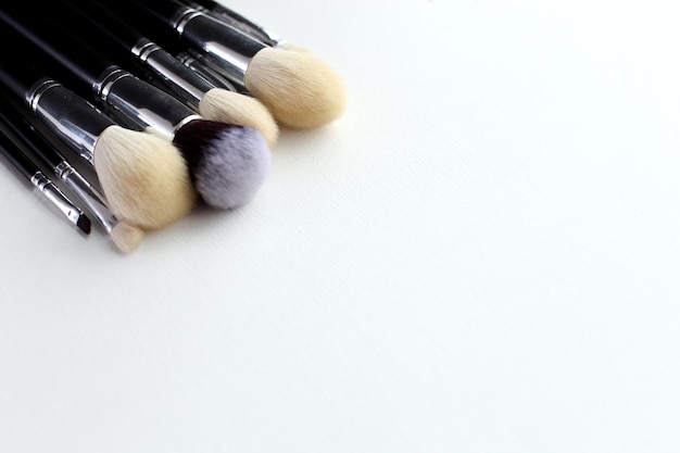 Makeup brush on white background