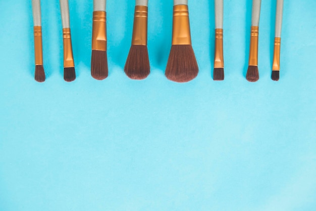 Makeup brushes on desk