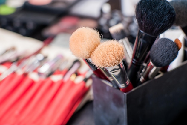 Makeup brushes of different shapes