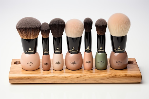 Makeup Brushes and Palette Isolated on White Background