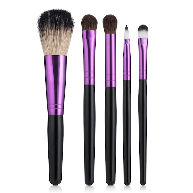 Makeup brushes set mockup, front view