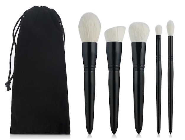 Makeup brushes set mockup, front view