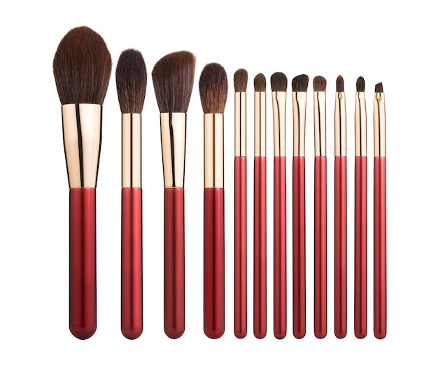 Makeup brushes set mockup, front view