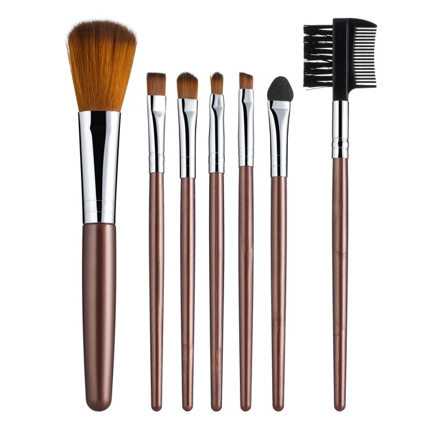 Makeup brushes set mockup, front view