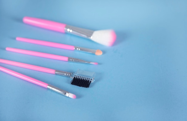 Makeup brushes on the table