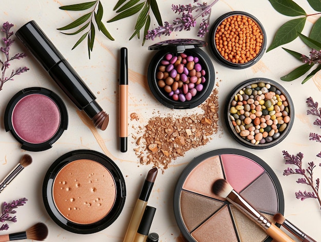 Makeup Cosmetics Products Background