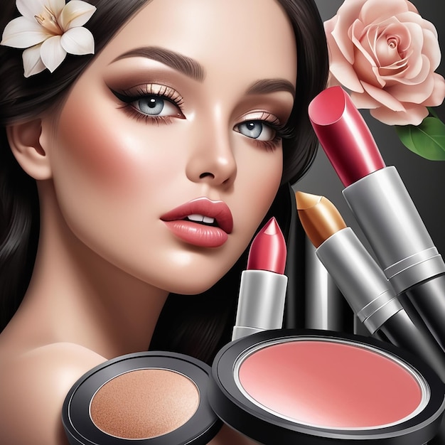 Makeup Realistic Composition and beuty products