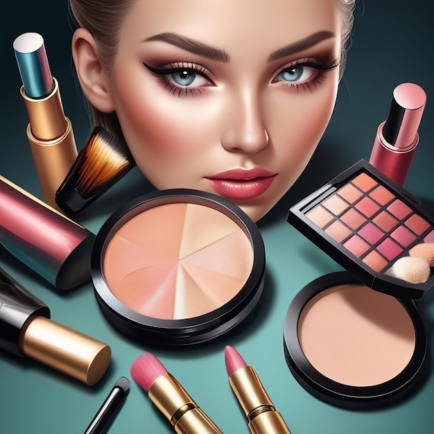 Makeup Realistic Composition and beuty products