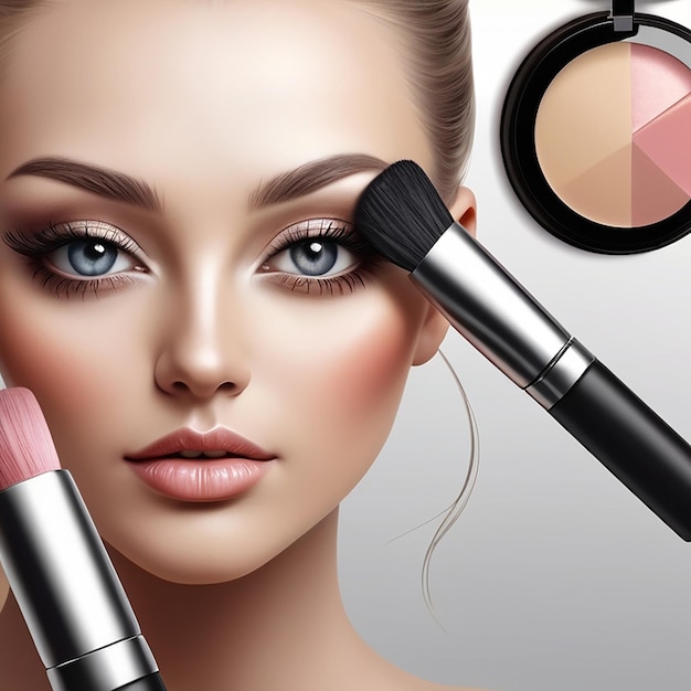 Makeup Realistic Composition and beuty products