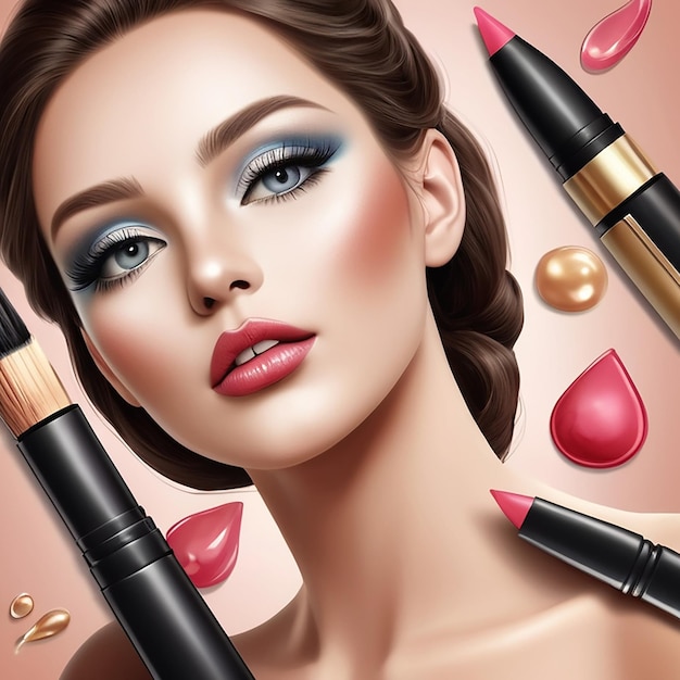 Makeup Realistic Composition and beuty products